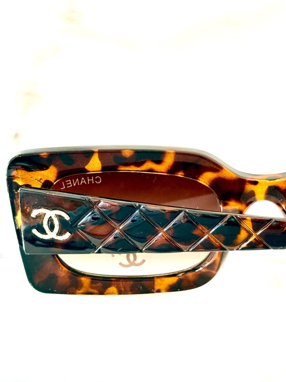 Fashion luxury Tortoiseshell Rectangular Sunglasses fashion fancy - Picture 4 of 8